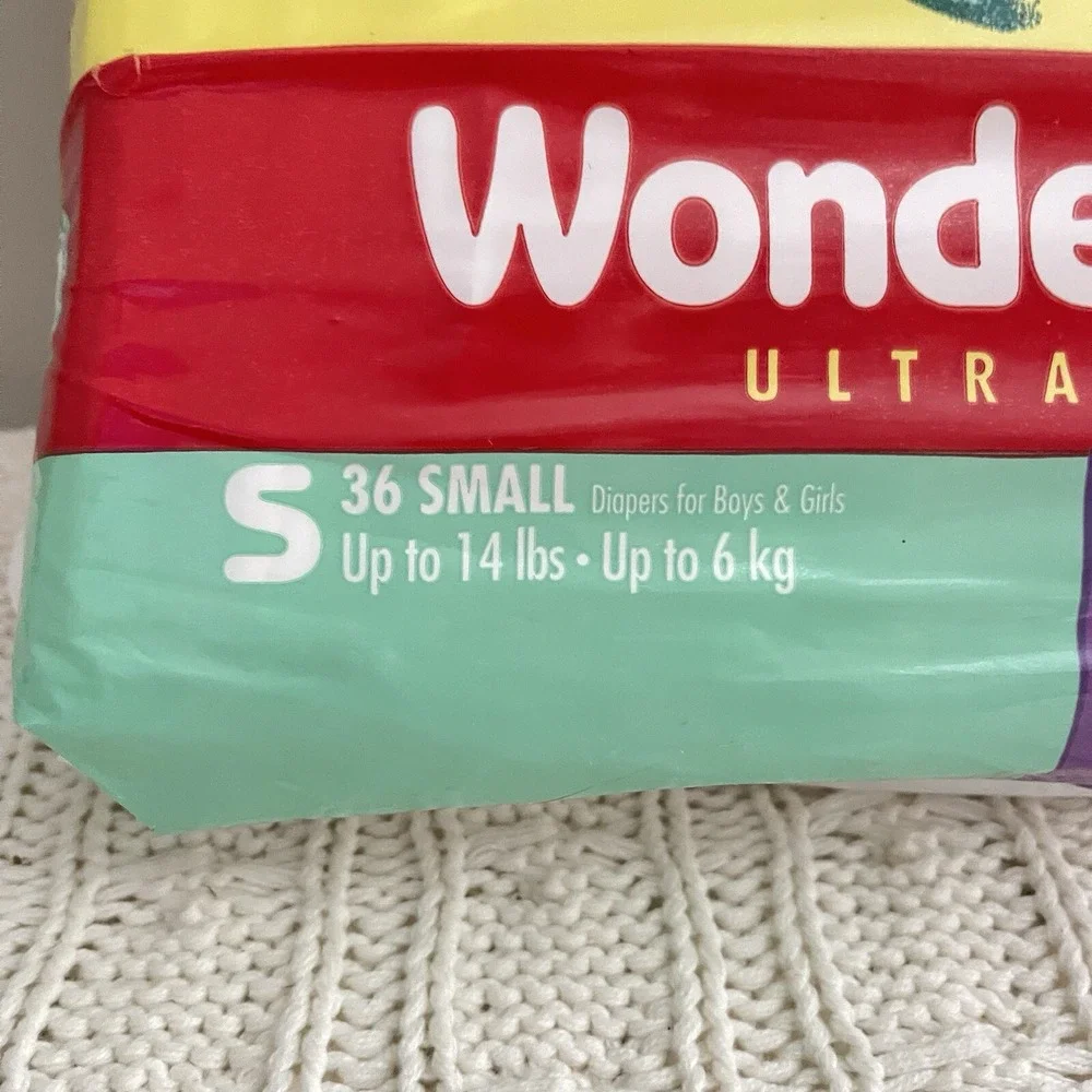 Wonderdry Vintage Bear Plastic Diapers Sz SMALL Diapers Pack Of 36 New Born 14lb